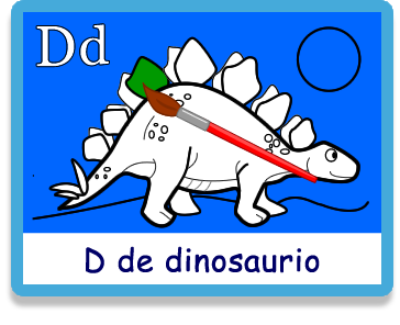 Dinosaurio- Letra d - Colorear - Juegos educativos en español, JuegosArcoiris
