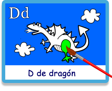 Dragón - Letra d - Colorear - Juegos educativos en español, JuegosArcoiris