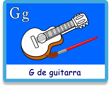 Guitarra - Letra g - Colorear - Juegos educativos en español, JuegosArcoiris