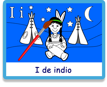 Indio - Letra i - Colorear - Juegos educativos en español, JuegosArcoiris