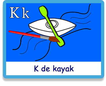Kayak - Letra k - Colorear - Juegos educativos en español, JuegosArcoiris