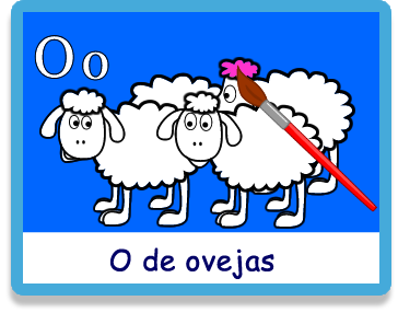 Ovejas - Letra o - Colorear - Juegos educativos en español, JuegosArcoiris