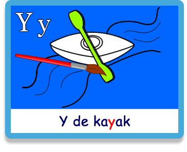 Kayak - Letra y - Colorear - Juegos educativos en español, JuegosArcoiris