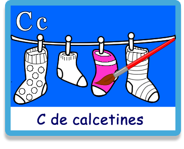 Calcetines- Letra c - Colorear - Juegos educativos en español, JuegosArcoiris