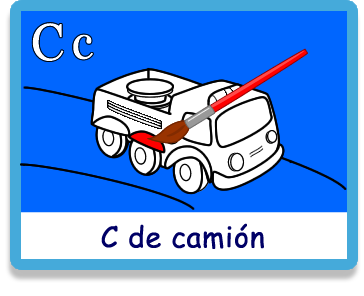 Camión - Letra c - Colorear - Juegos educativos en español, JuegosArcoiris