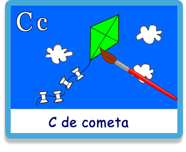 Cometa - Letra c - Colorear - Juegos educativos en español, JuegosArcoiris