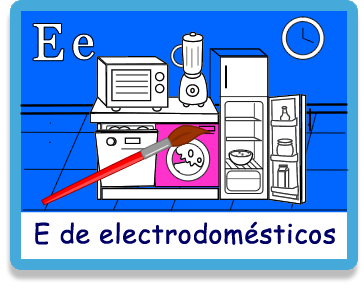 Electrodomésticos- Letra e - Colorear - Juegos educativos en español, JuegosArcoiris