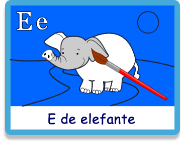 Elefante - Letra e - Colorear - Juegos educativos en español, JuegosArcoiris