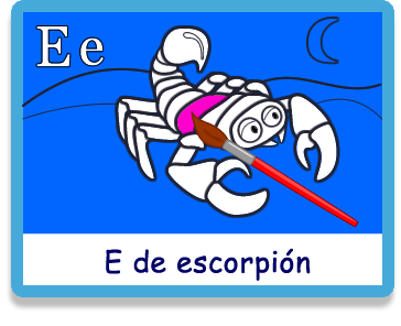 Escorpión - Letra e - Colorear - Juegos educativos en español, JuegosArcoiris