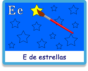 Estrellas- Letra e - Colorear - Juegos educativos en español, JuegosArcoiris