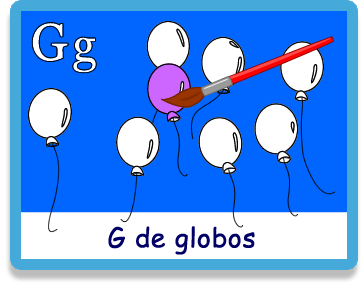 Globos - Letra g - Colorear - Juegos educativos en español, JuegosArcoiris