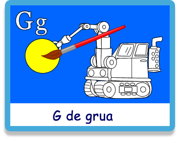 Grua - Letra g - Colorear - Juegos educativos en español, JuegosArcoiris