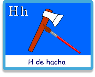 Hacha - Letra h - Colorear - Juegos educativos en español, JuegosArcoiris