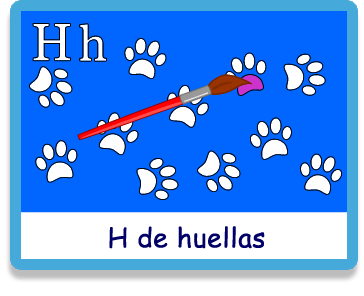 Huellas - Letra h - Colorear - Juegos educativos en español, JuegosArcoiris