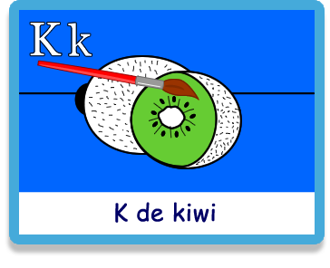 Kiwi - Letra k - Colorear - Juegos educativos en español, JuegosArcoiris