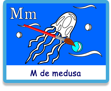 Medusa - Letra m - Colorear - Juegos educativos en español, JuegosArcoiris