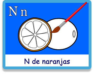 Naranjas - Letra n - Colorear - Juegos educativos en español, JuegosArcoiris