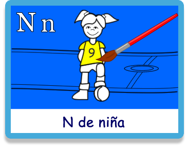Niña - Letra n - Colorear - Juegos educativos en español, JuegosArcoiris