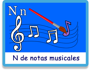 Notas Musicales - Letra n - Colorear - Juegos educativos en español, JuegosArcoiris