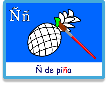 Piña - Letra ñ - Colorear - Juegos educativos en español, JuegosArcoiris