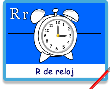 Reloj - Letra r - Colorear - Juegos educativos en español, JuegosArcoiris