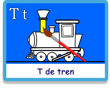 Tren - Letra t - Colorear - Juegos educativos en español, JuegosArcoiris