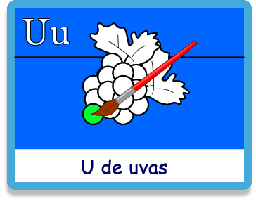 Uvas - Letra u - Colorear - Juegos educativos en español, JuegosArcoiris