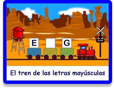 Vamos al Tren Mayúsculas- Letras - Juegos - Juegos educativos en español, JuegosArcoiris