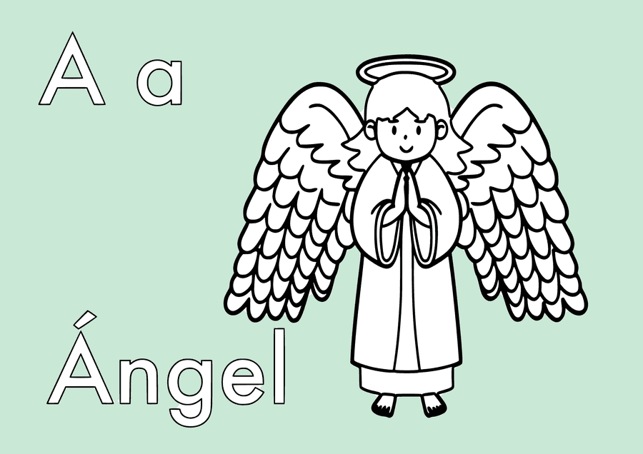 Dibujo de Ángel de Navidad para colorear