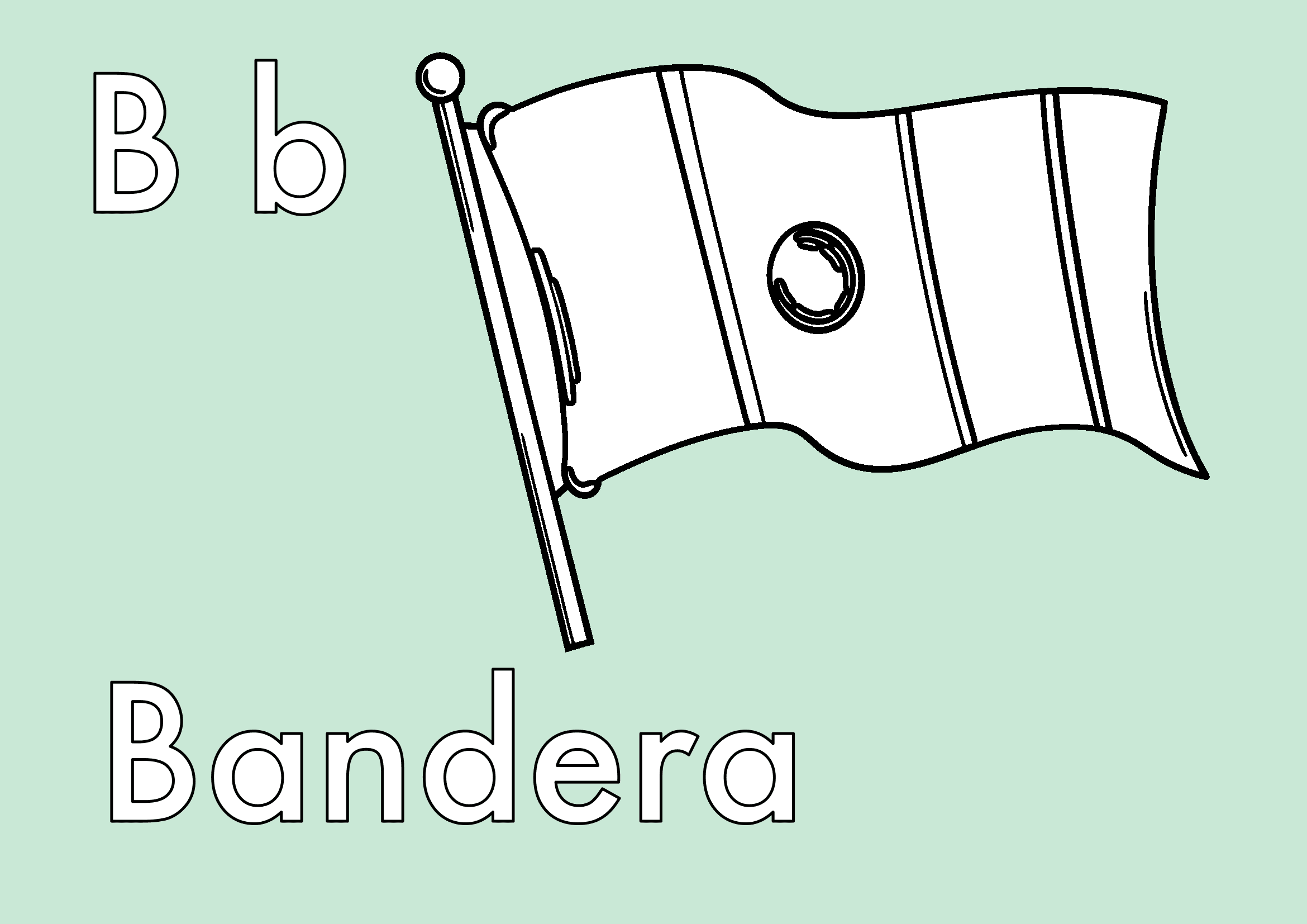 Dibujo de Letra B de Bandera de México para colorear