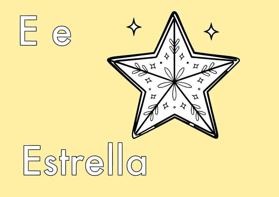 Dibujo de Estrella de Navidad para colorear