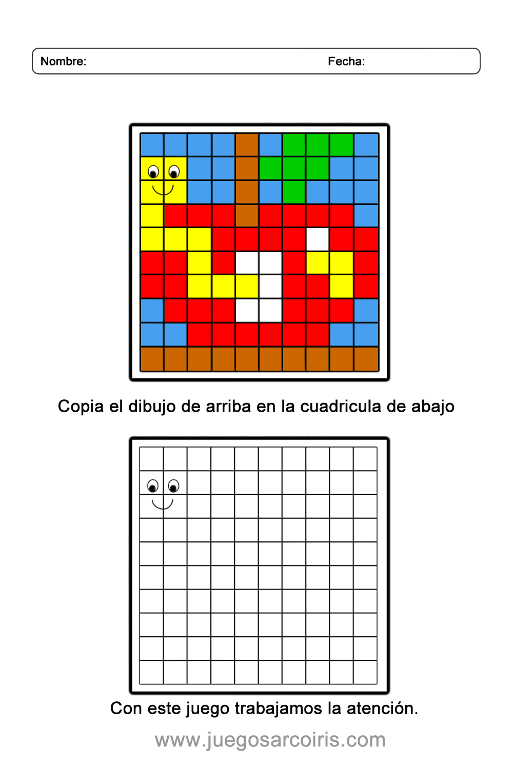 Dibuja En La Cuadrícula Juegos Arcoiris – Actividades | Dibujos en cuadrícula - Juegos Arcoiris -  Actividades prp