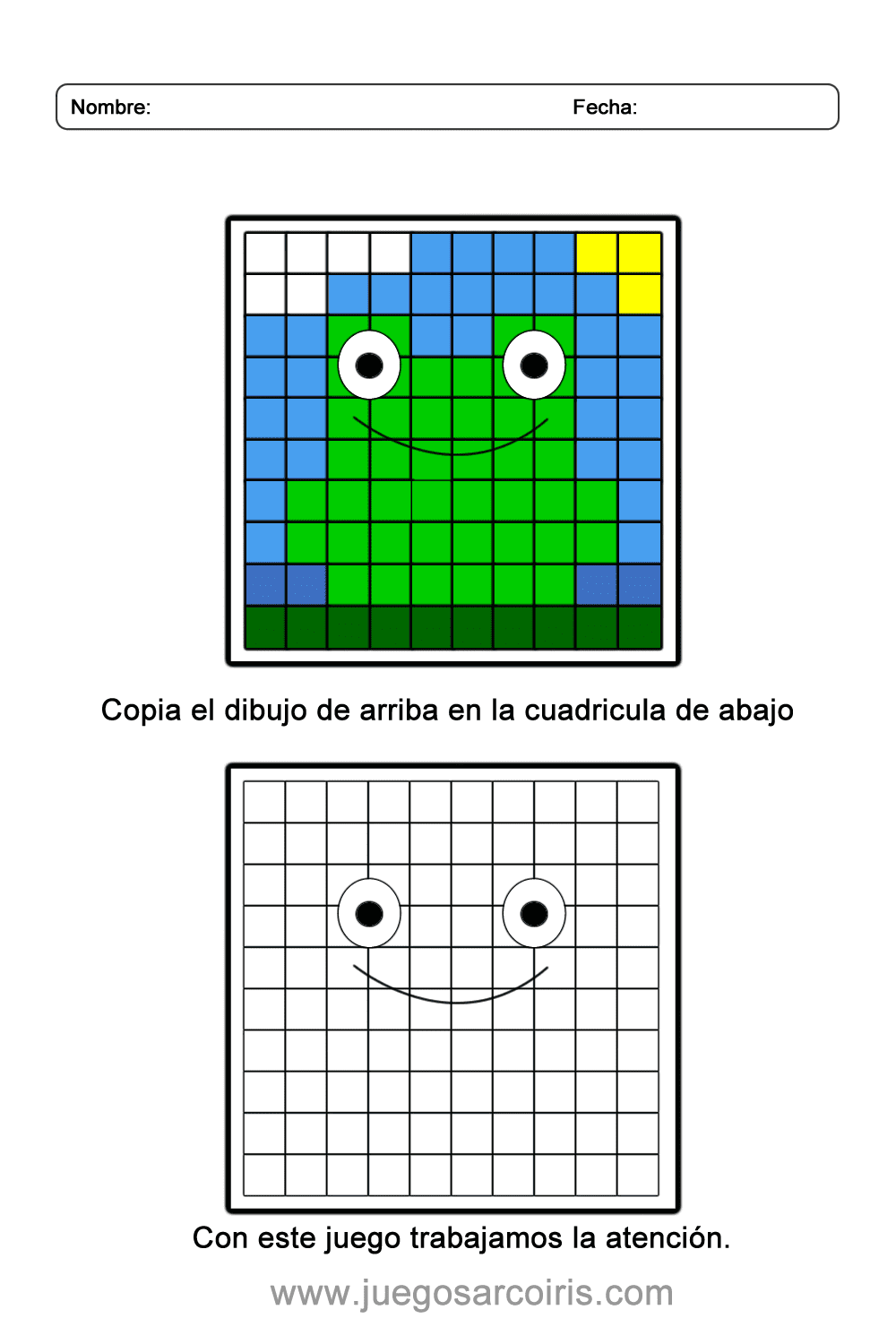 Juegos Arcoiris – Actividades | Dibujos en cuadrícula de una rana - Juegos  Arcoiris - Actividades