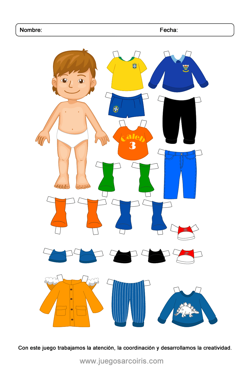 Recortables de niños para vestir on sale