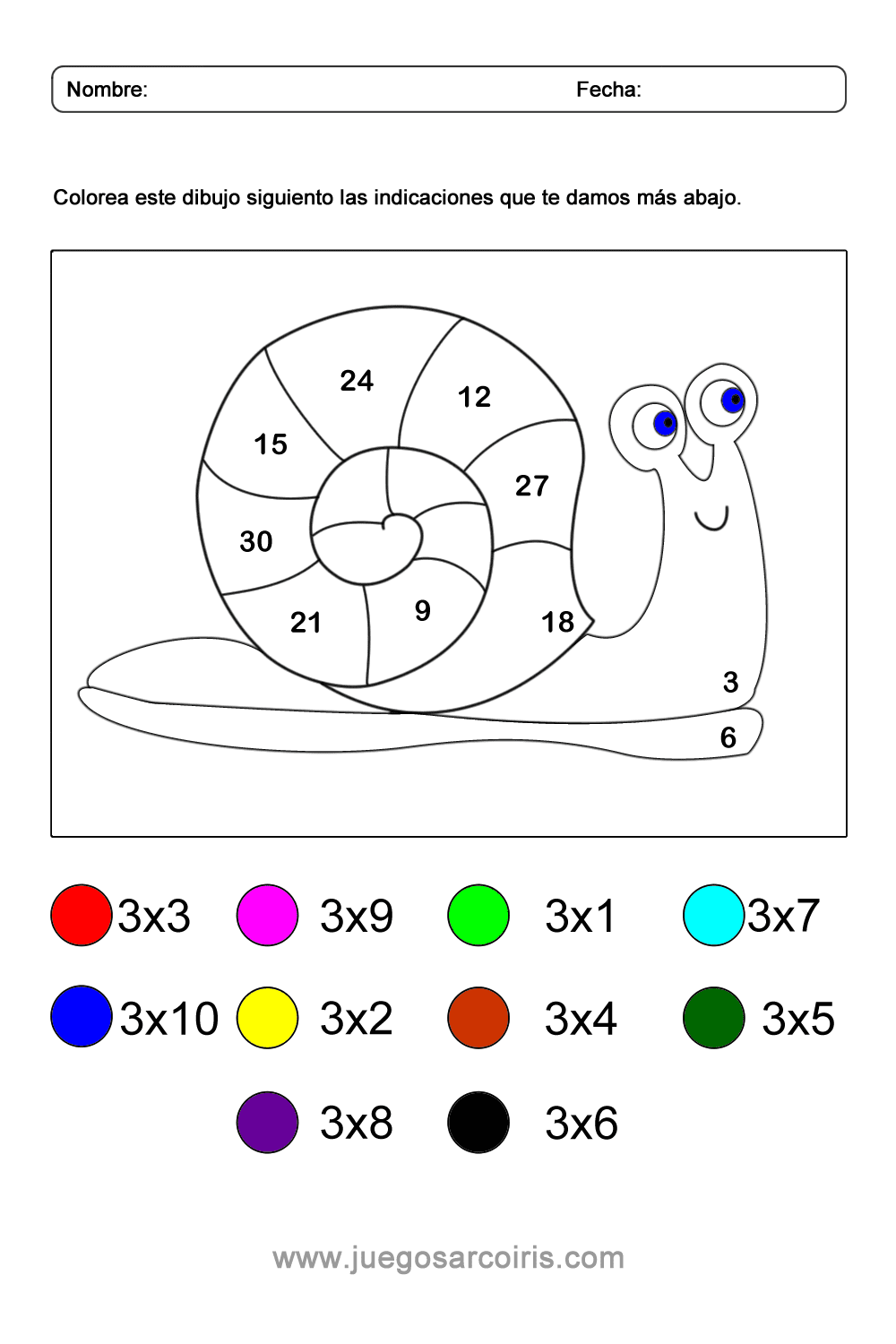 Tabla Multiplicar Del 3 Juegos Arcoiris – Actividades | Aprender la tabla de multiplicar del tres -  Juegos Arcoiris - Actividades